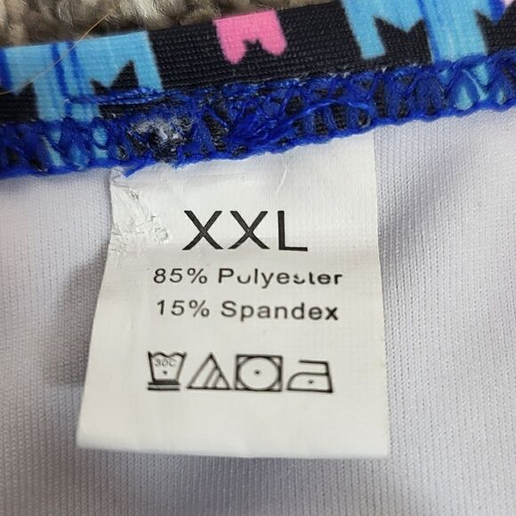 Plus Size Blue Floral Two Piece Swimsuit - Picture 5 of 5